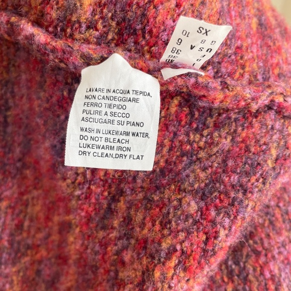 X-SMALL dolce Emozione wool sweater MADE in ITALY red purple - Picture 13 of 14